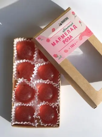 Мармелад цветочный Роза в крафтовой упаковке 100 г