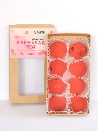 Мармелад цветочный Роза в крафтовой упаковке 100 г