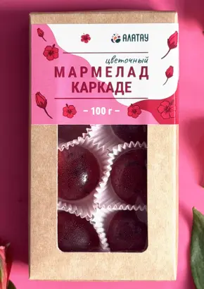 Мармелад цветочный Каркаде в крафтовой упаковке 100 г