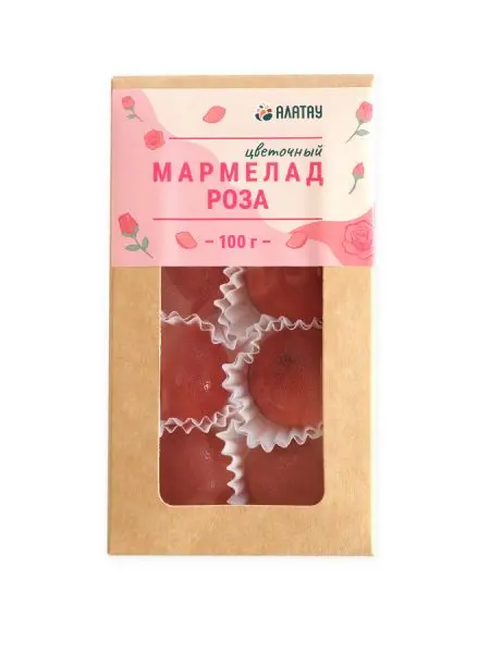 Мармелад цветочный Роза в крафтовой упаковке 100 г