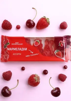 Мармелад без сахара ягодное ассорти, 60 г